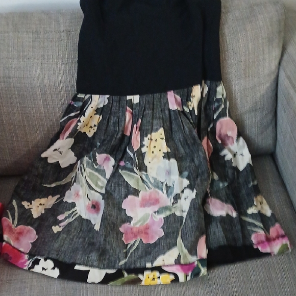 American Living Pink and Yellow Midi Fit and Flare Skirt - Picture 8 of 8